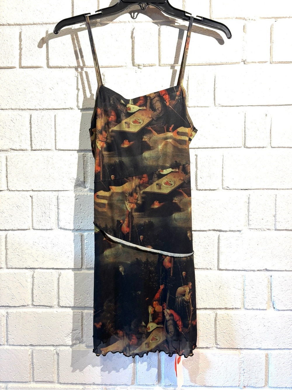 Cider Printed Mini Dress in Black and Brown Tones